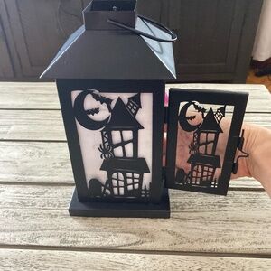 Halloween Lantern with Haunted House Design
